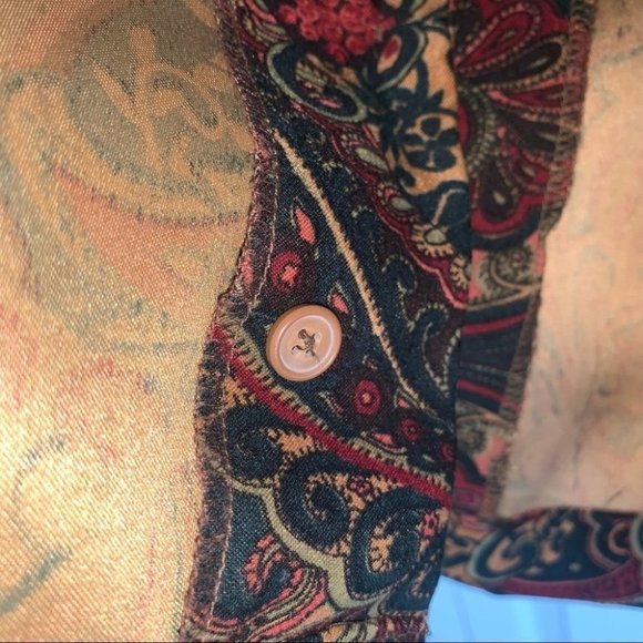 Tabi Vintage Button-up Shirt Paisley  Green‎ Red Women’s Size Small - Picture 6 of 7